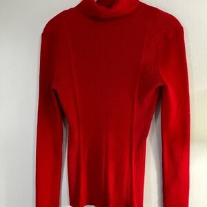 Cato Red Ribbed Turtleneck Small Size Sweater Long Sleeves